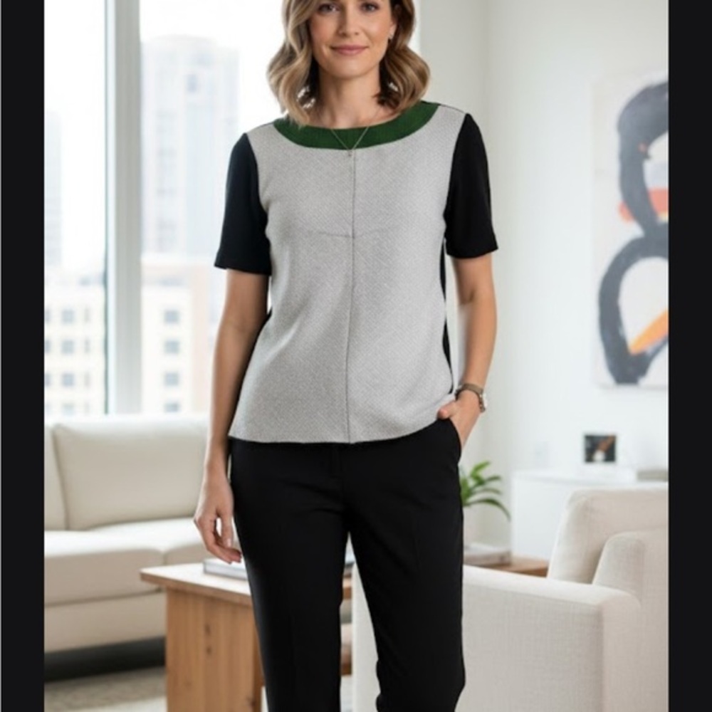 Derek lam Elegant Green and Black Women's Top Size 4